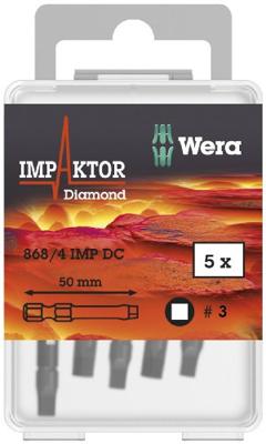 Wera 868/4 DC PH DIY Impaktor Binnenvierkant Bits, # 3 x 50 mm, 5-delig - 05057672001