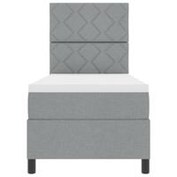Boxspring bed met matras Lichtgrijs 80 x 200 cm Stof - thumbnail