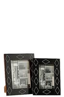 J-Line fotolijst Rechthoek Patroon - kusntstof - zwart|wit - large - thumbnail