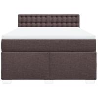 Boxspring met matras stof donkerbruin 140x200 cm - thumbnail