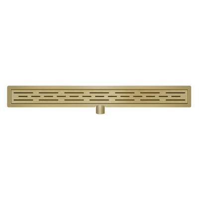 Wiesbaden douchegoot met flens en rooster 70 x 7 cm geborsteld messing