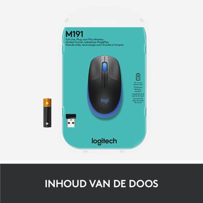 Draadloze optische muis Logitech 910-005907 Blauw Zwart/Blauw
