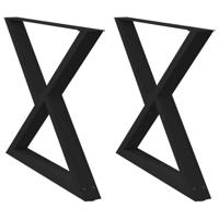 Eettafelpoten 2 st 90x(72-73,3) cm staal zwart - thumbnail