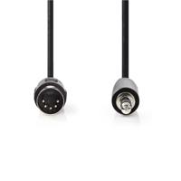 DIN-Audiokabel | DIN 5-Pins Male - 3,5 mm Male | 1,0 m | Zwart - thumbnail