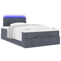 Ottoman bed met matras en LED's 120x200cm fluweel donkergrijs - thumbnail