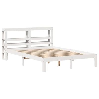 Bedframe met hoofdeinde zonder matras 140x190 cm wit