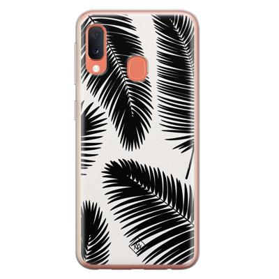 Samsung Galaxy A20e siliconen telefoonhoesje - Palm leaves silhouette Samsung Galaxy A20e siliconen telefoonhoesje - Palm leaves silhouette