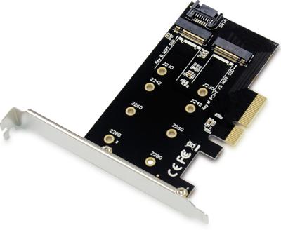 Conceptronic EMRICK 2-in-1-M.2-SSD-PCIe-Adapter SATA AHCI NVMe PCI Express kaart PCIe
