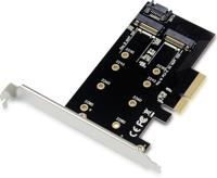 Conceptronic EMRICK 2-in-1-M.2-SSD-PCIe-Adapter SATA AHCI NVMe PCI Express kaart PCIe - thumbnail