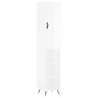 Hoge kast 34,5x34x180 cm bewerkt hout hoogglans wit - thumbnail