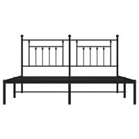Bedframe met hoofdbord metaal zwart 183x213 cm - thumbnail