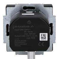 BJ stopcontact met USB 2-voudig lader Future Lineair mat zwart - thumbnail