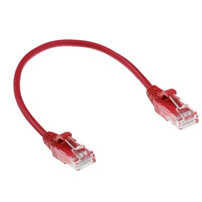 ACT DC9551 LSZH U/UTP CAT6 Datacenter Slimline Patchkabel Snagless | RJ45 Connectoren | Rood | 1,5 meter