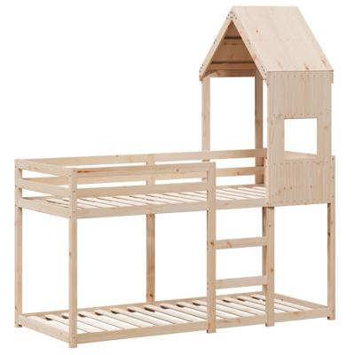Stapelbedframe zonder matras massief grenenhout 90x190 cm
