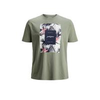 JACK & JONES PLUS SIZE T-shirt Florall Plus Size met printopdruk grijsgroen - thumbnail