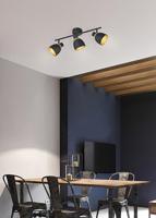 Trio Zwarte plafondlampPunch 3-lichts - R80813032 - thumbnail