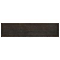 VidaXL Wastafelblad 160x40x(2-6) cm behandeld massief hout donkerbruin - thumbnail