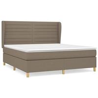 Boxspring met matras stof taupe 180x200 cm - thumbnail