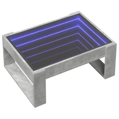 Salontafel met Infinity LED 70x53x30 cm betongrijs