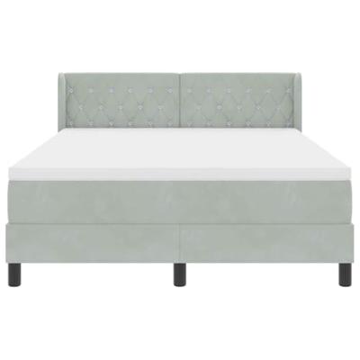 Boxspringbed met Matras Zwart 100x200 cm Fluweel Lichtgrijs
