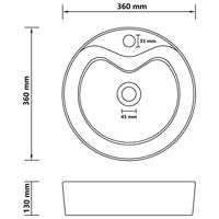 Wastafel met overloop 36x13 cm keramiek mat donkergrijs - thumbnail