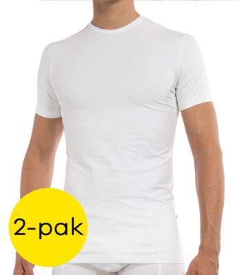Claesens T-Shirt Round Neck White Stretch TWO PACK ( CL 1021)