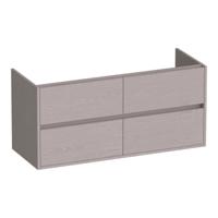 Brauer Adore - Onderkast - 120 cm - met 4 Softclose Lades Greeploos en 2 Sifon Uitsparingen - Timber Greige - thumbnail