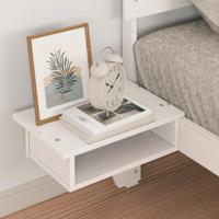 Bedframe met nachttafels Wit 75 x 190 cm Massief grenenhout - thumbnail