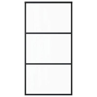 VidaXL Schuifdeur 102x205 cm esg-glas en aluminium zwart