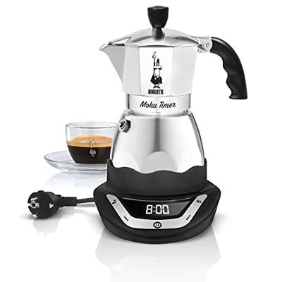 Elektrische Italiaanse koffiemaker - BIALETTI - MOKA TIMER - 3 kopjes - 120 ml - Roestvrij staal