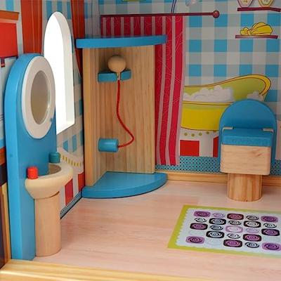 VidaXL Poppenhuis 3 verdiepingen 60x30x90 cm hout - thumbnail