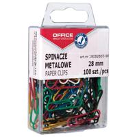 OFFICE products papierklemmen, 28 mm, geassorteerde kleuren, ophangdoosje van 100 stuks - thumbnail