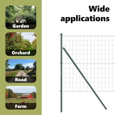 VidaXL Hek met paal groen 1 x 25 m staal en pvc