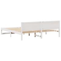Bedframe met hoofdeinde Wit 180 x 200 cm Massief grenenhout - thumbnail