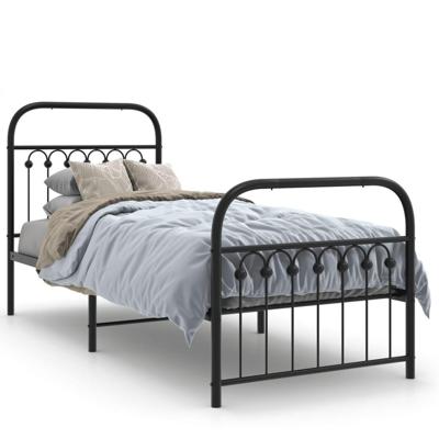 Bedframe met hoofd- en voeteneinde metaal zwart 80x200 cm Bedframe met hoofd- en voeteneinde metaal zwart 80x200 cm