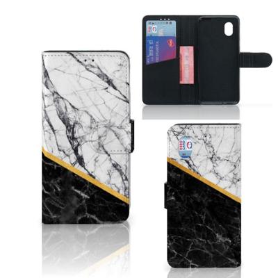 Alcatel 1B (2020) | Bookcase | Marmer Wit Zwart - Origineel Cadeau Man