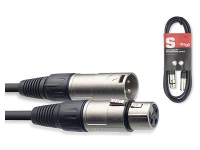 Stagg SMC-6 meter lange XLR (m) -XLR (f) microfoon-naar-mixerkabel, zwart