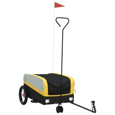 VidaXL Fietstrailer 30 kg ijzer zwart en geel VidaXL Fietstrailer 30 kg ijzer zwart en geel