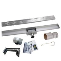 RVS Douchegoot BASIC met uitneembaar sifon 60x7cm 6,7cm diep STANDAARD ROOSTER - thumbnail