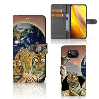 Xiaomi Poco X3 | Poco X3 Pro | Telefoonhoesje | Met pasjeshouder | Roofdieren