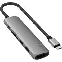 SATECHI Hub USB C 6-in-1 Slim Plus, Adapter Met HDMI 4K, PD-Lading 100W, 2 USB-A-Poorten, Micro/SD Kaartlezer, Voor MacBook, Windows En Apparaten Met Type-C Technologie, Ruimtegrijs - thumbnail