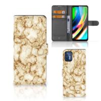 Motorola Moto G9 Plus | Bookcase | Marmer Goud - thumbnail