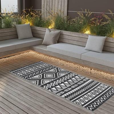 VidaXL Buitenkleed arakil 80x150 cm polypropeen zwart VidaXL Buitenkleed arakil 80x150 cm polypropeen zwart
