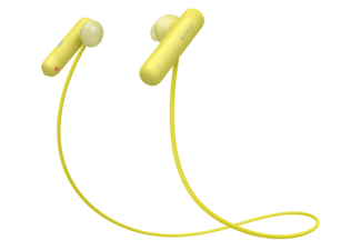 Sony WI-SP500 True Wireless Sport Hoofdtelefoon met Noise Cancelling inclusief oplaad-etui (IPX4 waterbestendig, extra bass) zwart 15 EU geel