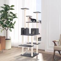 VidaXL Kattenmeubel met sisal krabpalen 167 cm donkergrijs - thumbnail