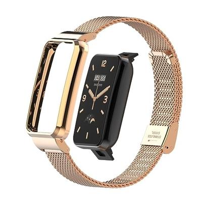 Milanese bandje met case - Champagne goud - Xiaomi Smart band 7 Pro Milanese bandje met case - Champagne goud - Xiaomi Smart band 7 Pro