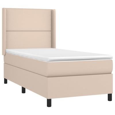Boxspring met matras kunstleer cappuccinokleurig 180x200 cm - thumbnail