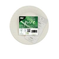 Bord Pure, rond, wit, diameter 15 cm, uit karton, pak van 100 stuks - thumbnail