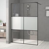 Inloopdouchewand 140x195 cm halfmat ESG-glas zwart - thumbnail