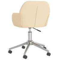 Kantoorstoel draaibaar stof crèmekleurig - thumbnail